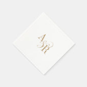 アンドレアクラシック金ゴールドホワイトボホミニマル結婚リスト スタンダードカクテルナプキン (角)