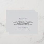 アンドレアグレーエレガントなウェディングフォイルエンクロージャカード 箔招待状ポストカード (正面/裏面)
