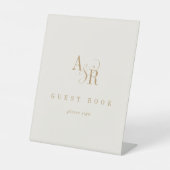 アンドレアシンプル金ゴールドクリ結婚ームズゲストブックサイン 台座サイン (正面)