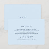 アンドレアスカイブルーエレガントウェディング エンクロージャーカード (正面/裏面)