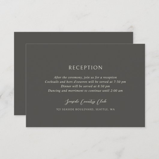 アンドレアブラウンエレガントな結婚式 エンクロージャーカード (正面/裏面)