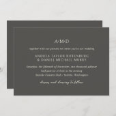 アンドレアブラウンエレガントな結婚式 招待状 (正面/裏面)