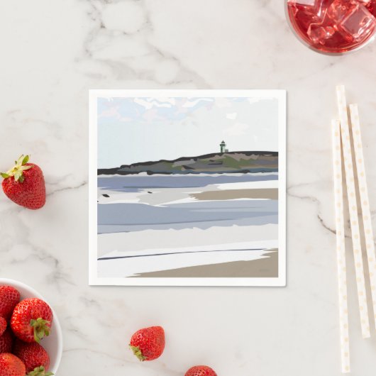 アンドレアブランド#2ポファム – ストーミーポファムビーチ，メイン スタンダードカクテルナプキン (インサイチュ)