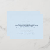 アンドレアブルーエレガントなウェディングフォイルエンクロージャカード 箔招待状ポストカード (正面/裏面)