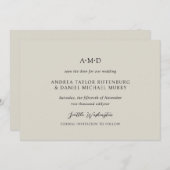 アンドレアベージュエレガントウェディング セーブザデート (正面/裏面)