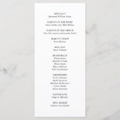 アンドレア白黒エレガントウェディング プログラム (裏面)