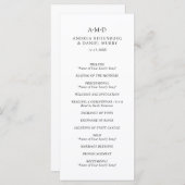 アンドレア白黒エレガントウェディング プログラム (正面/裏面)