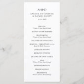 アンドレア白黒エレガントウェディング プログラム (正面)