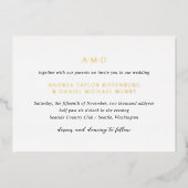 アンドレア白黒エレガントウェディング 箔招待状 (正面)