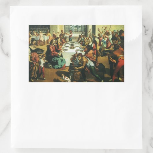 アンドレア・ボスコリによるカーナの結婚、ルネサンス美術 長方形シール (バッグ)