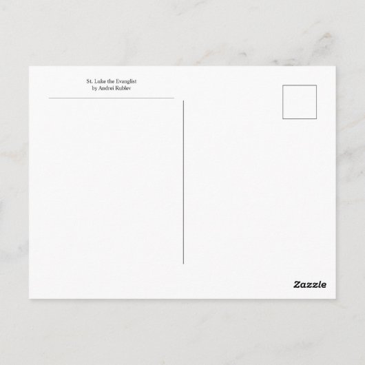 アンドレイ・ルブレフによる伝道者の聖ルカ ポストカード (裏面)