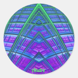 アンドレカッコいい～!グリーンパープルブルージオメトリック～ ラウンドシール
