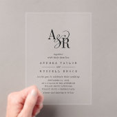 アンドレシンプルアモダンミニマクラシックリス結婚ト アクリル招待状 (インサイチュ (ポータブル))