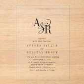 アンドレシンプルアモダンミニマクラシックリス結婚ト アクリル招待状 (正面)