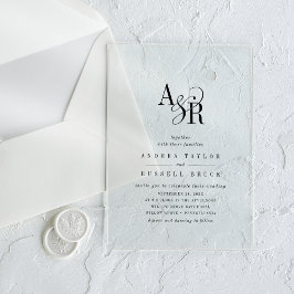 アンドレシンプルアモダンミニマクラシックリス結婚ト アクリル招待状