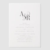 アンドレシンプルアモダンミニマクラシックリス結婚ト ベラム紙招待状 (正面)