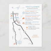 アンドレスのためのウェディングマップ同封カスタムデザイン エンクロージャーカード (正面)