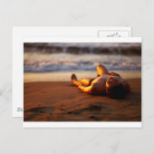 アンドレスリープオンビーチ夕日 ポストカード (正面/裏面)