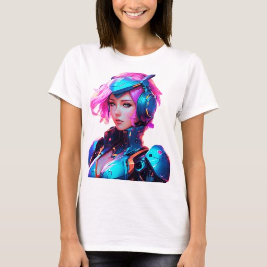 アンドロイドテクノ宇宙ガール Tシャツ (正面)