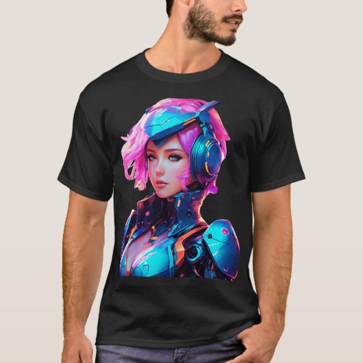 アンドロイドテクノ宇宙ガール Tシャツ (正面)