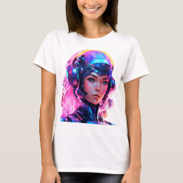 アンドロイドテクノ宇宙ガール Tシャツ