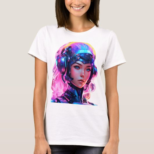 アンドロイドテクノ宇宙ガール Tシャツ (正面)