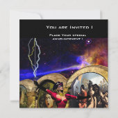 アンドロイドバレエ，赤ピンクブルーSF 招待状 (裏面)