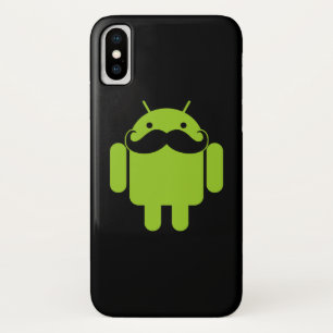 アンドロイドロボットの口ひげが黒 iPhone X ケース