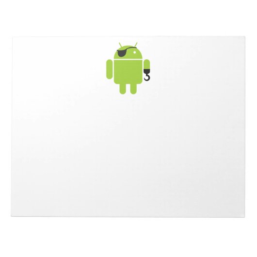 アンドロイドロボットの海賊アイコン ノートパッド (正面)