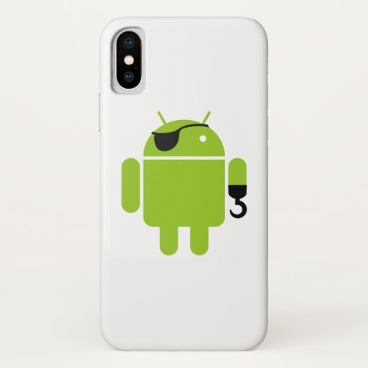 アンドロイドロボット象徴的な海賊スタイル Case-Mate iPhoneケース (裏面)