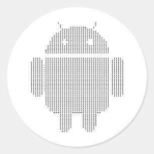 アンドロイド---ASCII黒 ラウンドシール