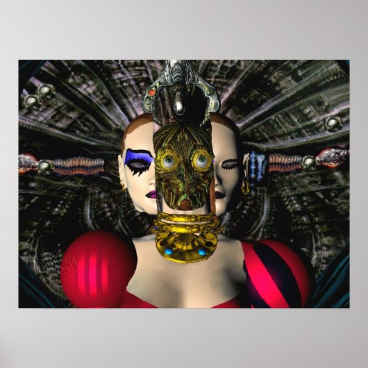 アンドロイドXENIA宇宙船パイロット、SF ポスター (正面)