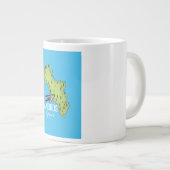 アンドロス・ギリシャ地図図解入りの、写真付きの旅行ポスター ジャンボコーヒーマグカップ (正面右)