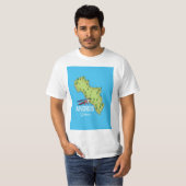 アンドロス・ギリシャ地図図解入りの、写真付きの旅行ポスター Tシャツ (正面フル)