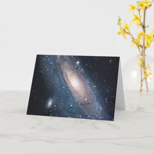 アンドロメダの銀河系の銀河の宇宙の宇宙 カード (黄色い花)
