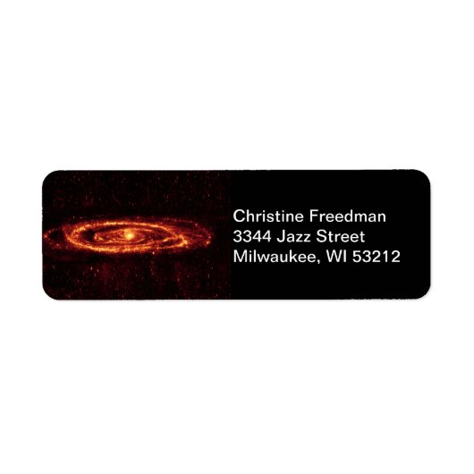 アンドロメダ銀河系スピッツァー赤外線、ZGOSアドレス ラベル (正面)