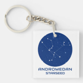 アンドロメダ・スターシード キーチェーン - ブルー&ホワイト