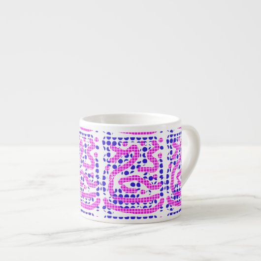 アンドーム抽象芸術Thunder_Cove青/ピンク エスプレッソカップ (正面右)