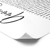 アンナがホワイトスクリプトソングリリックウォールアートプリントを開始 ポスター (角)