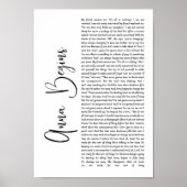 アンナがホワイトスクリプトソングリリックウォールアートプリントを開始 ポスター (正面)