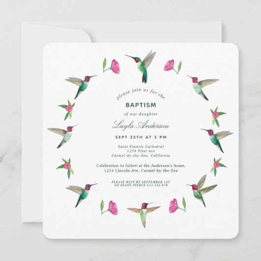 アンナのハチドリ 招待状 (正面)