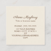 アンナのハミングバードスクエアビジネスカード スクエア名刺 (裏面)