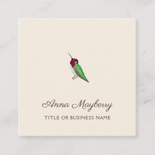 アンナのハミングバードスクエアビジネスカード スクエア名刺 (正面)