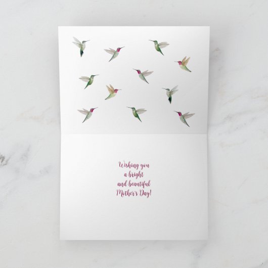アンナのハミングバードハート母の日 カード (内部)