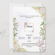 アンナの誕生日招待状カード