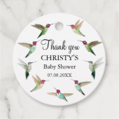 アンナズハミングバーズベビーシャワーメッセージカード フェイバータグ (正面)