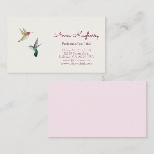 アンナズハミングバード 名刺 (正面/裏面)