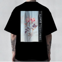 アンナチュラルビューティーモダンヴィンテージローズアートTシャツ