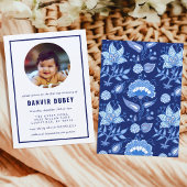 アンナパラシャンブルーフローラファーストライス式写真 招待状