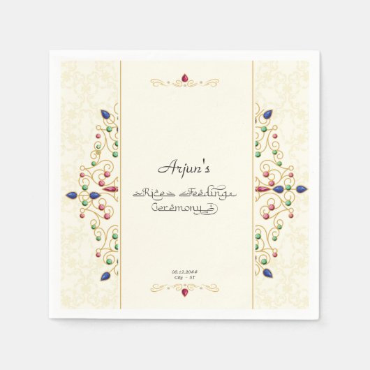 アンナパラシャン最初の米式の写真ウェルカムサイン スタンダードカクテルナプキン (正面)